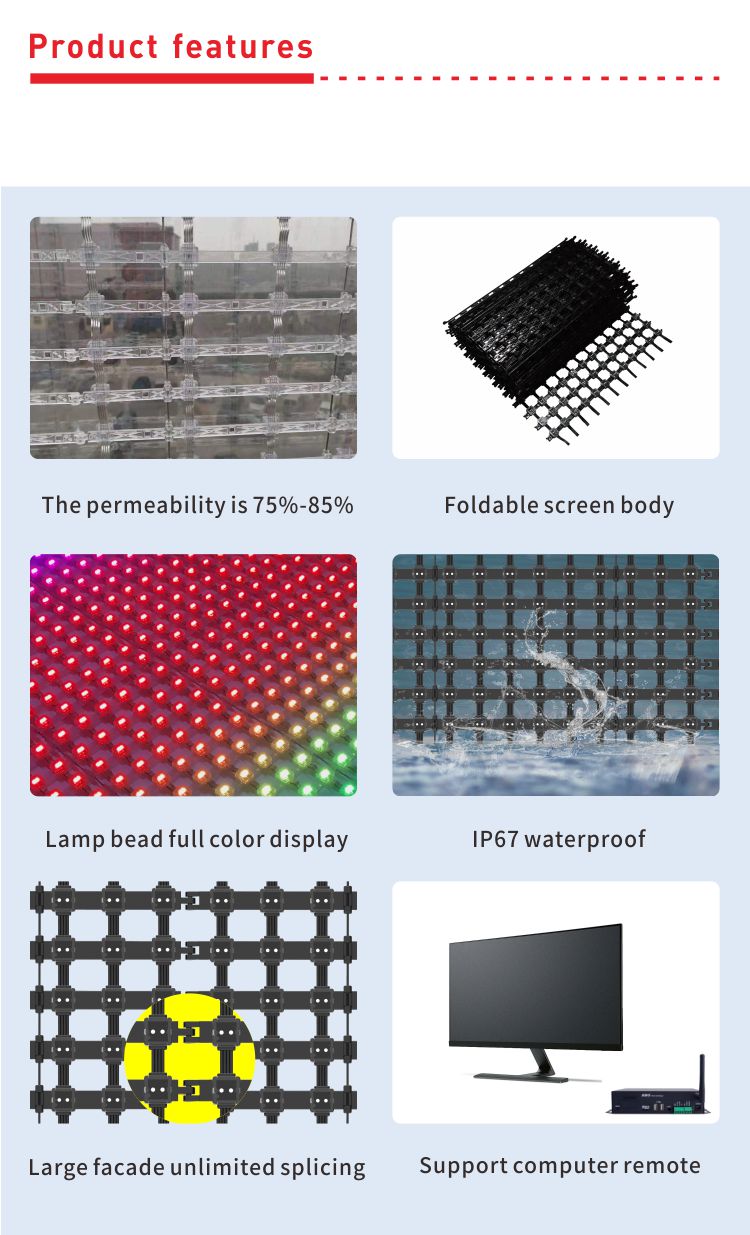 Customized Spinning Scrolling Mesh LED Screen For Stage Background TV