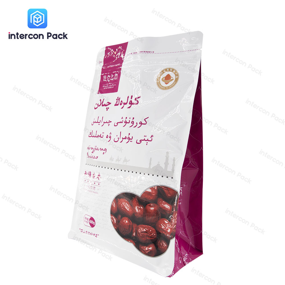PVC Self Sealing Plastic Bag Custom LOGO Eight Side Sealing Snack Zipper Bag