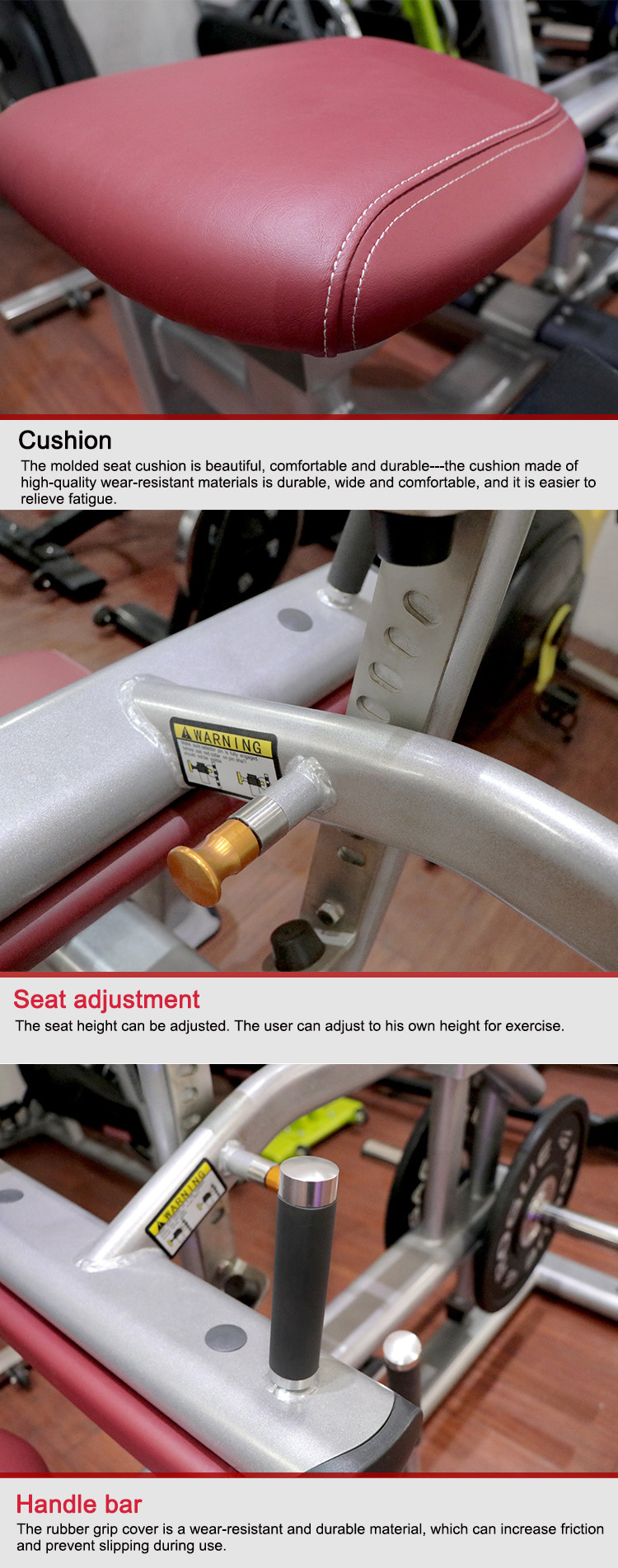 Q235 Commercial Grade Gym Equipment Seated Calf Raise Machine For Workout