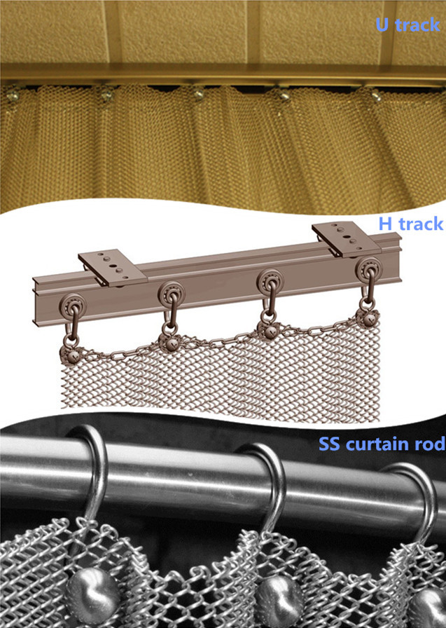 6x6mm Anodized Aluminium Flexible Metal Mesh Curtain Used For Exterior Decoration