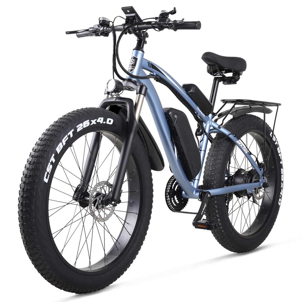 48V 1000W Motor Fat Tyre Electric Bicycles with 48V 17Ah Battery and Blue Screen Display
