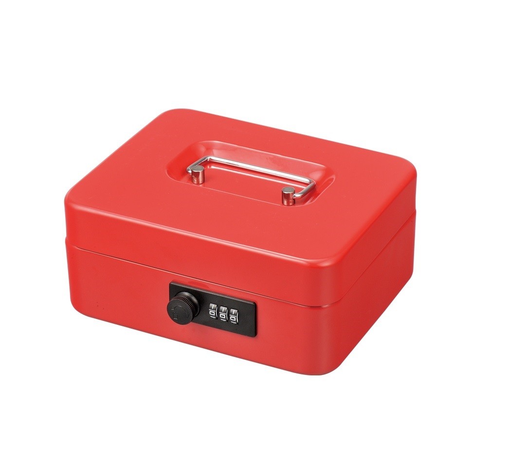 Colored Metal Cash Box Coin Storage Safe Security Box Holder Suitcase With Combination Lock