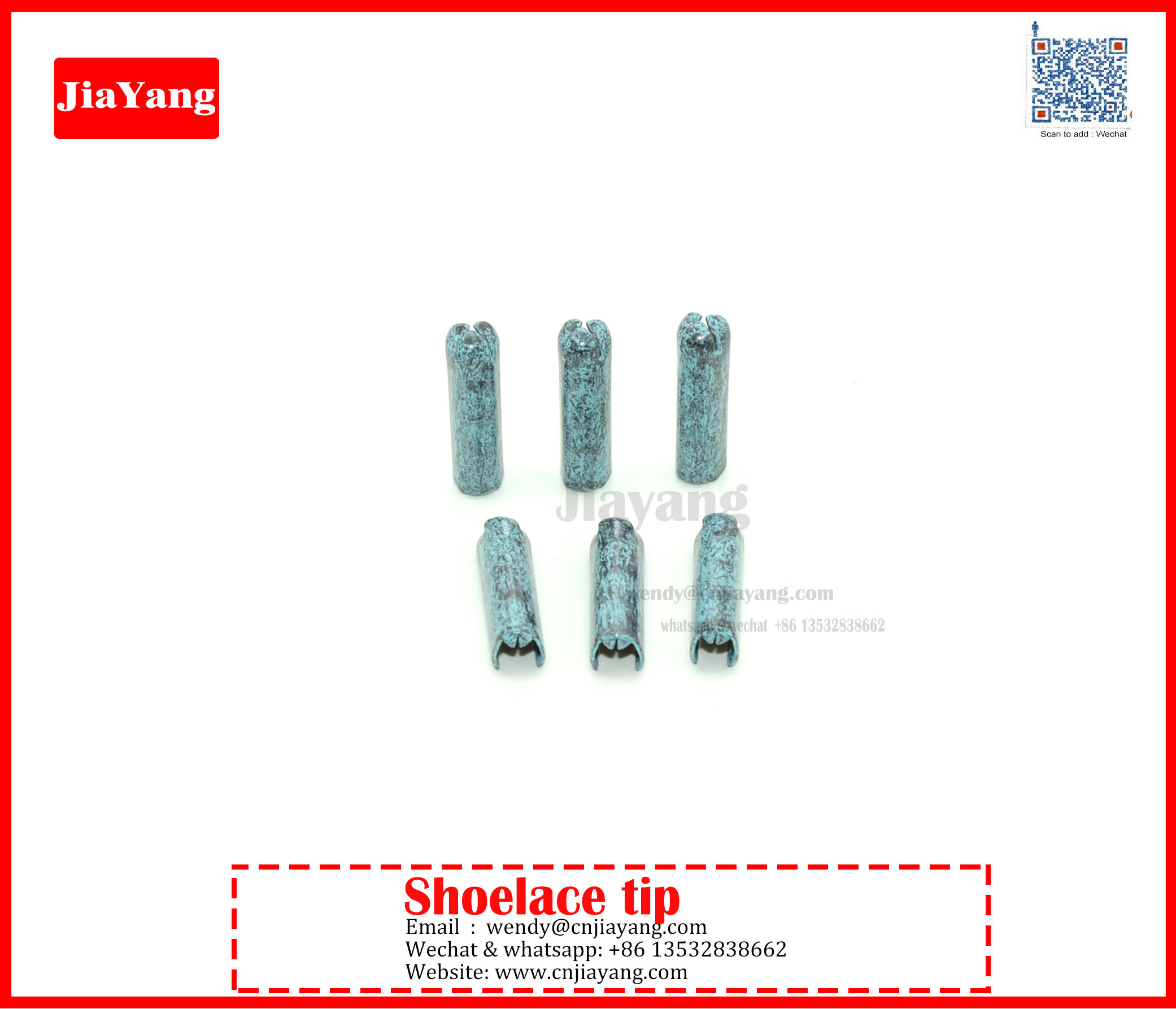 Jiayang matte green paitning color metal tips for shoelace