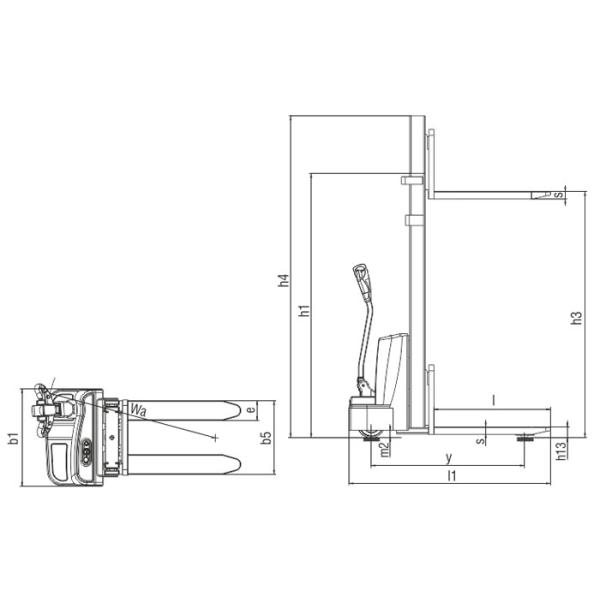 Precision Walkie Pallet Stacker , Electric Stacker Forklift With Curtis Controller