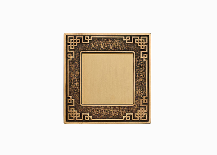 Yellow Bronze / Brass Wall Switch , Standard Wall Socket Nordic Style