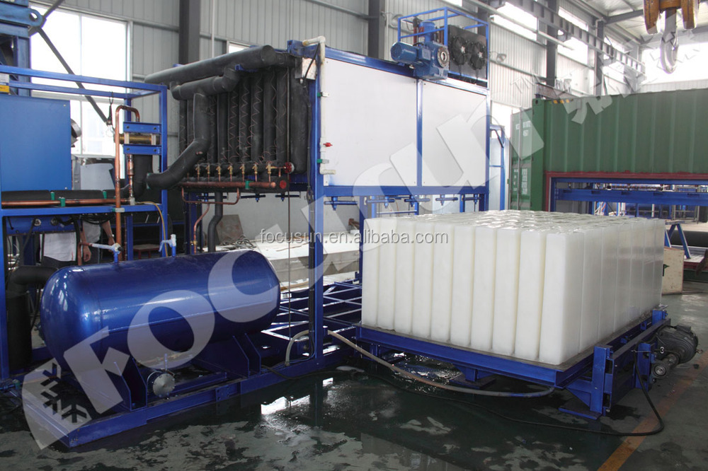 Blue NIZA Paint 90KW Industrial Block Ice Maker Machine CE Certificate