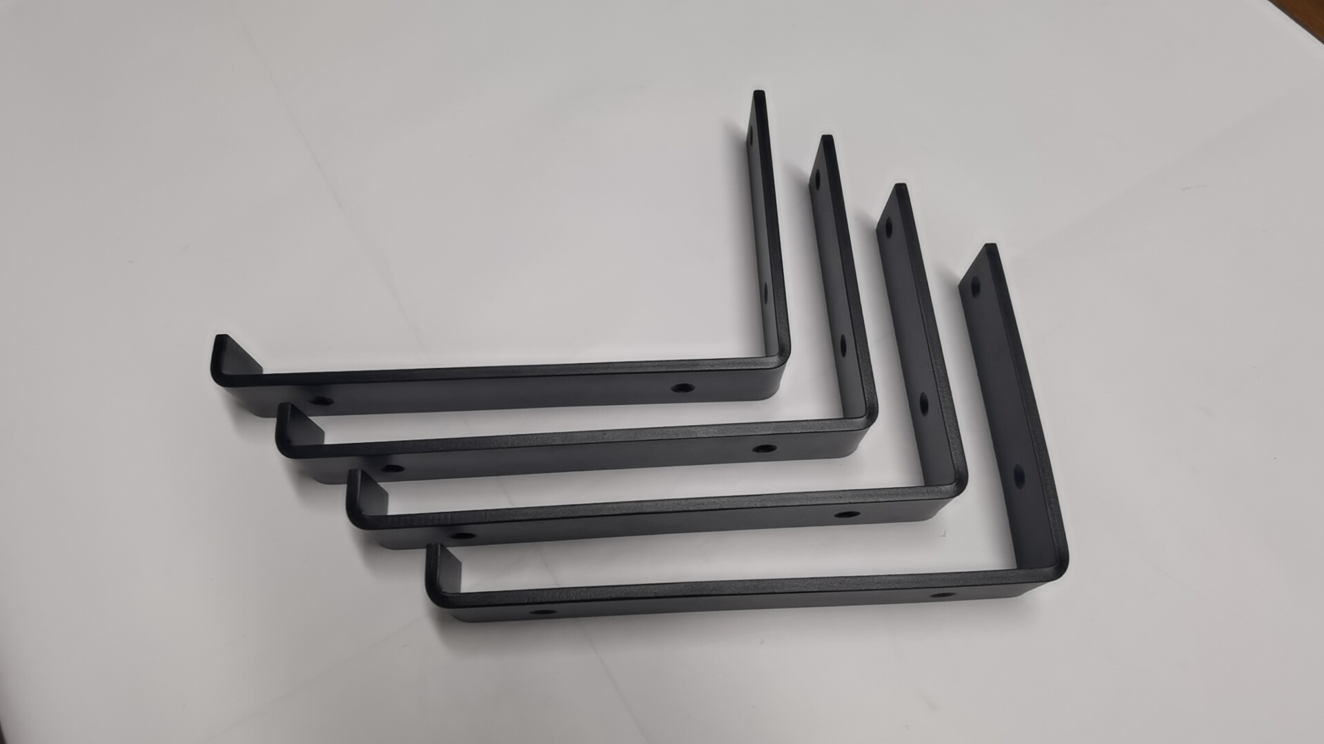 Shelf Brackets Heavy Duty Frosted Black Wall Bracket with Lip for Floating Shelves Rustic Iron Metal Shelf Bracket
