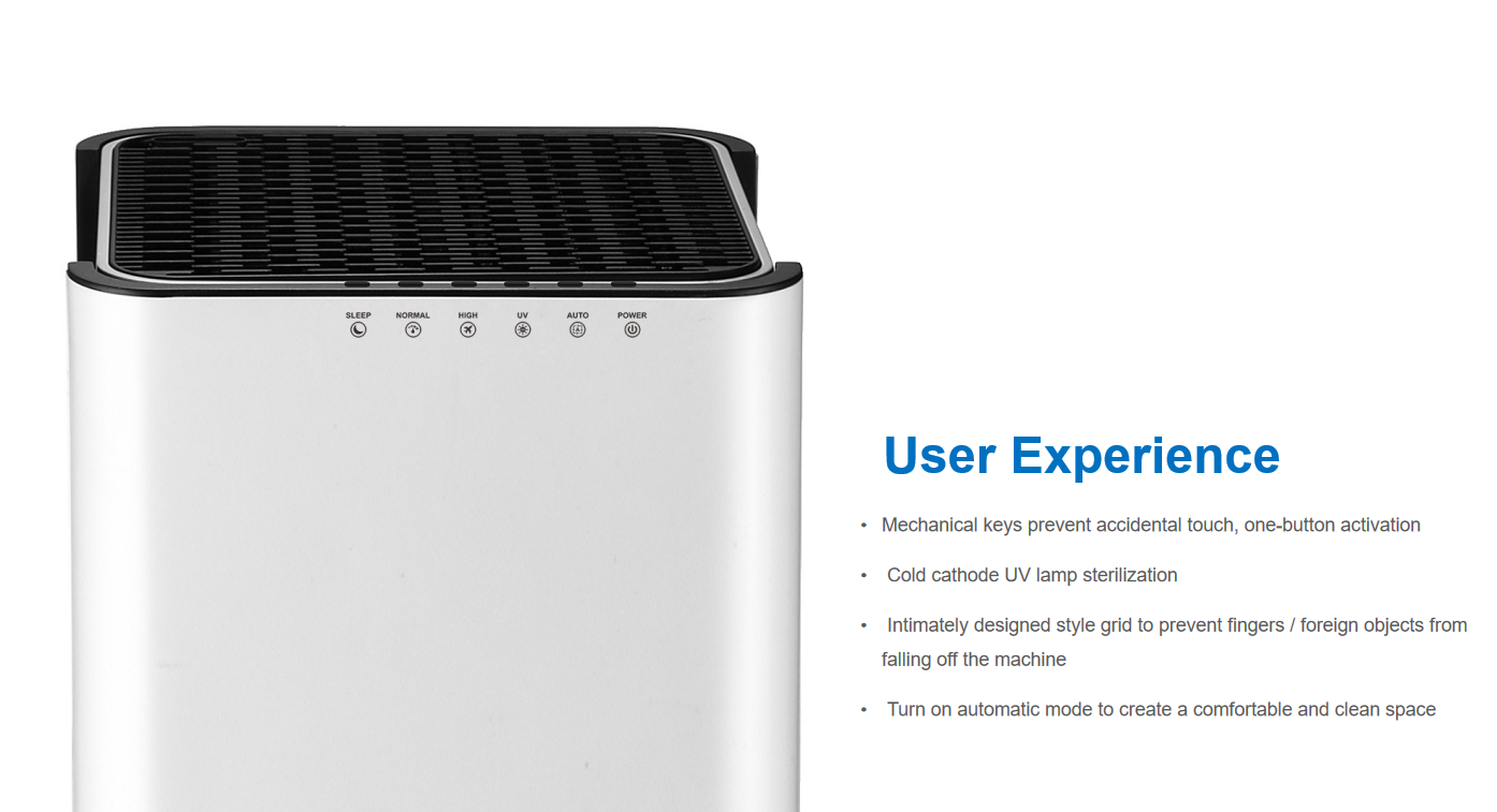 40 m2 Hepa Portable Air Cleaner CE 350m3/h Air Purifier Kitchen Smoke