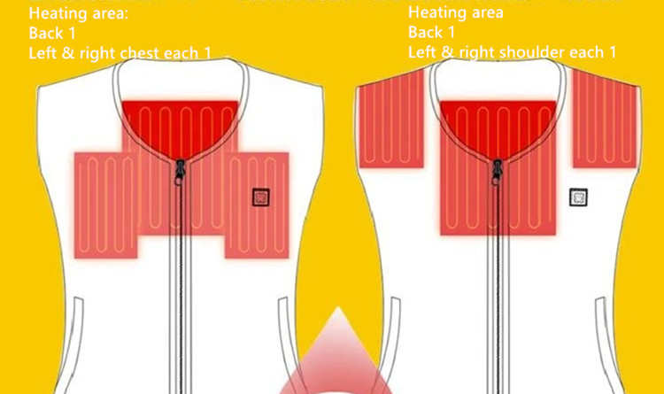 V Neck Rechargeable Heated Vest 7.4V 4400mAh Thermal Vests Ladies Spandex / Polyester
