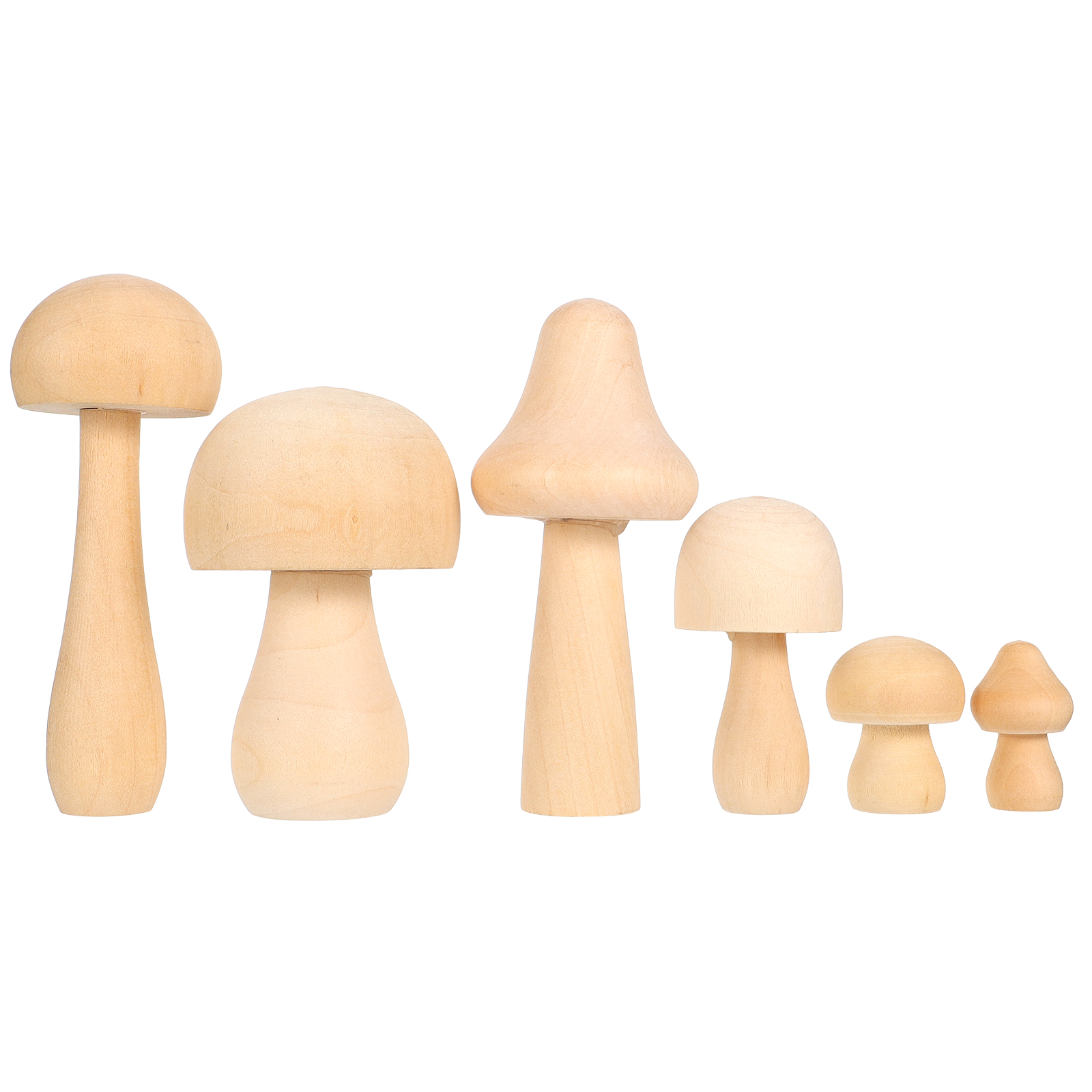 Peg 3cm Natural Unfinished Wooden Mushroom Toys 2.55 In Children Graffiti