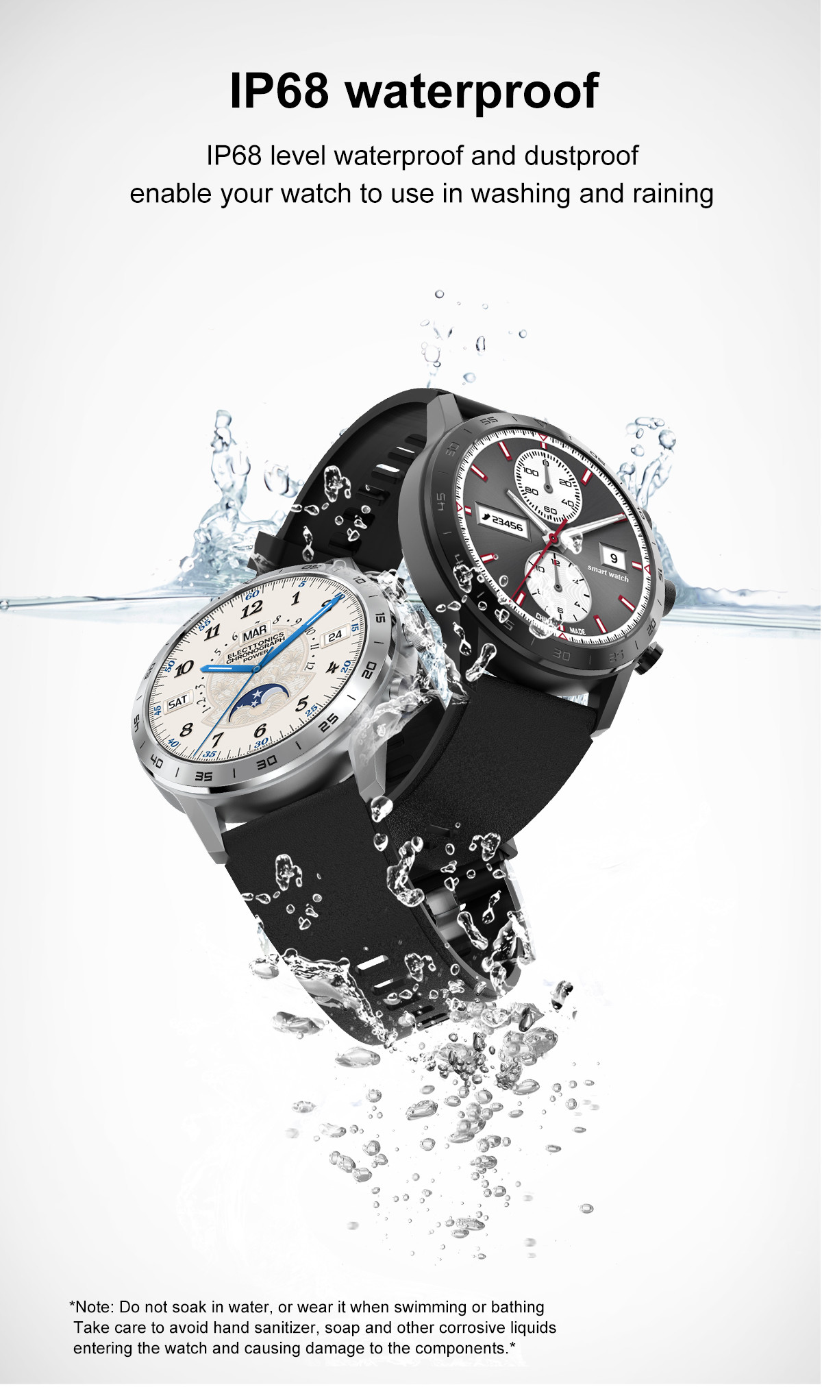 1.39inch ECG IP68 Waterproof BT Call 280mAh DT Smart Watch Heart Rate Monitor