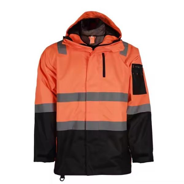 In Stock Men Hi Vis Workwear Safety Jacket Two Tone Top Waterproof Reflective