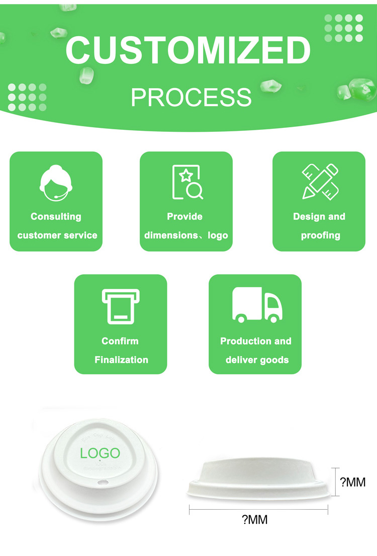 100% Biodegradable Capsul Cups Cover Bubble Recyclable Disposable Bagasse Cups Lids For Coffee Cup