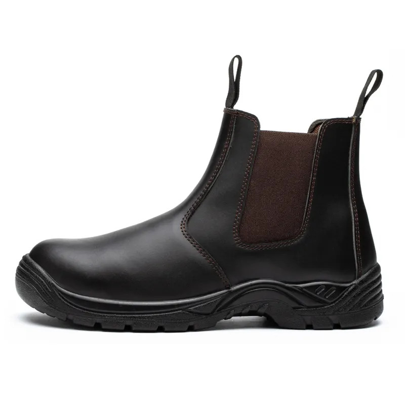 No Lace Cheales Safety Shoes Waterproof / Oil Resistant Shoes Black