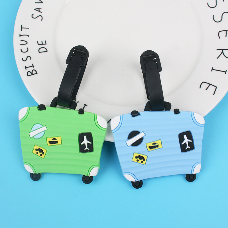 Large Silicone Name Luggage ID Tags Cute Cartoon Pig Bear For Travel