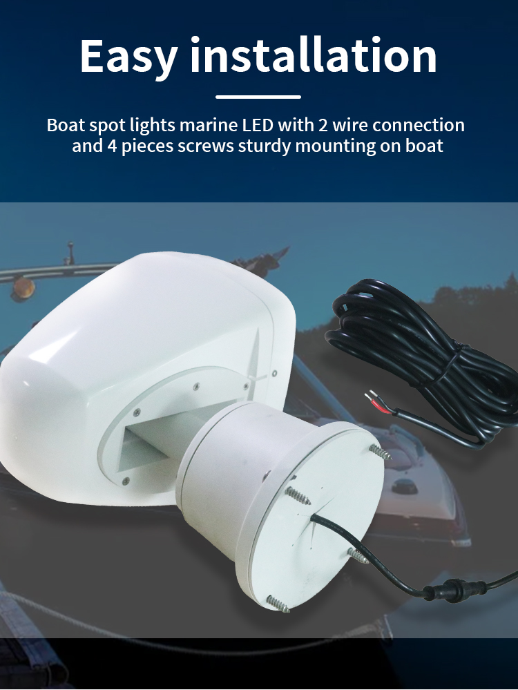 60w Marine Searchlight 50M Remote Control Marine Spotlight White