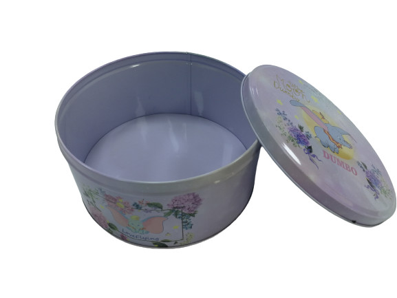 Bespoke Round Shortbread Biscuit Tin Gift Container 190mm Dia Biscuit Tin Packaging
