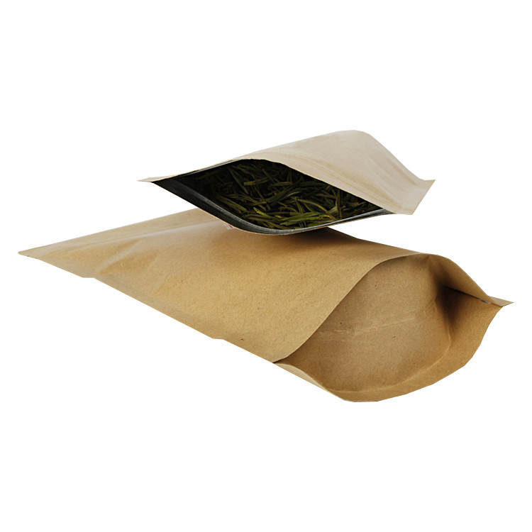 Aluminium Foil Laminated Brown Kraft Stand Up Pouch with Zipper