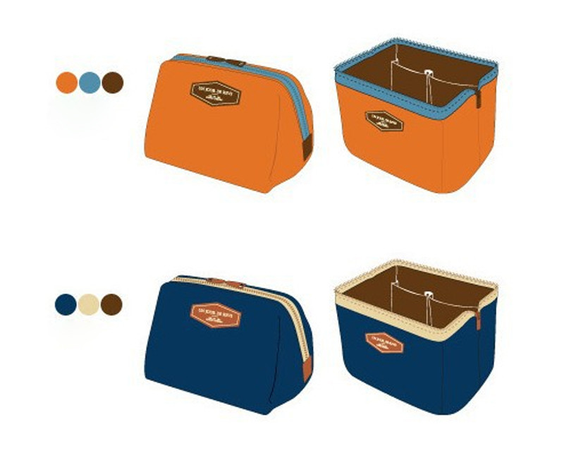 Digital Printing Logo Pure Color Canvas Makeup Cosmetic Bag