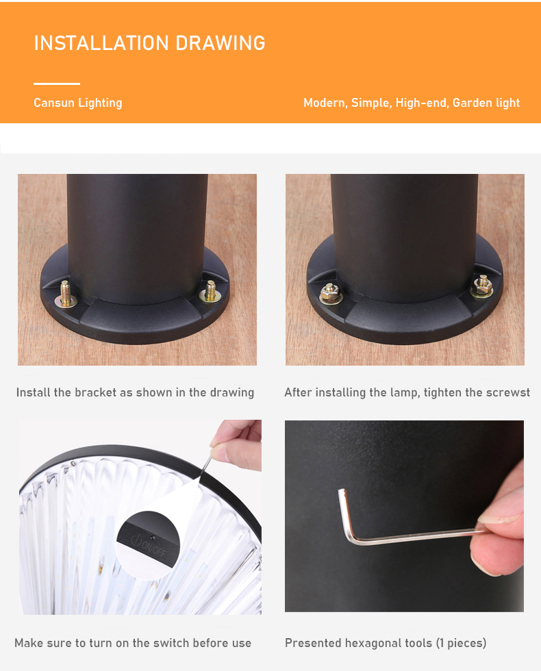 Solar Led Street Light Lamp Gate Aluminium Ip65 Waterproof Garden Solar Fence Light