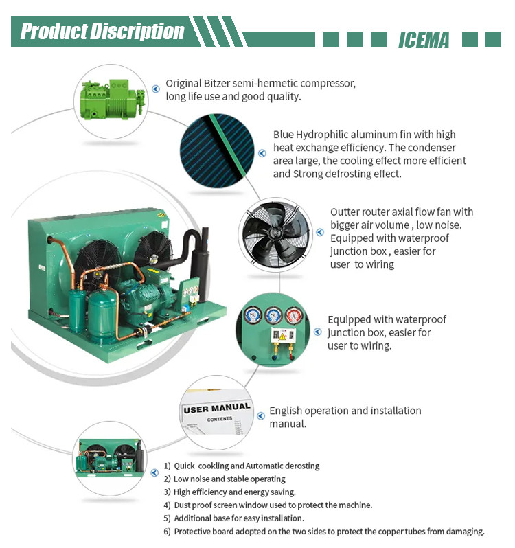 230V 380V Air Cooled Condensing Unit Compressor Cooling Unit