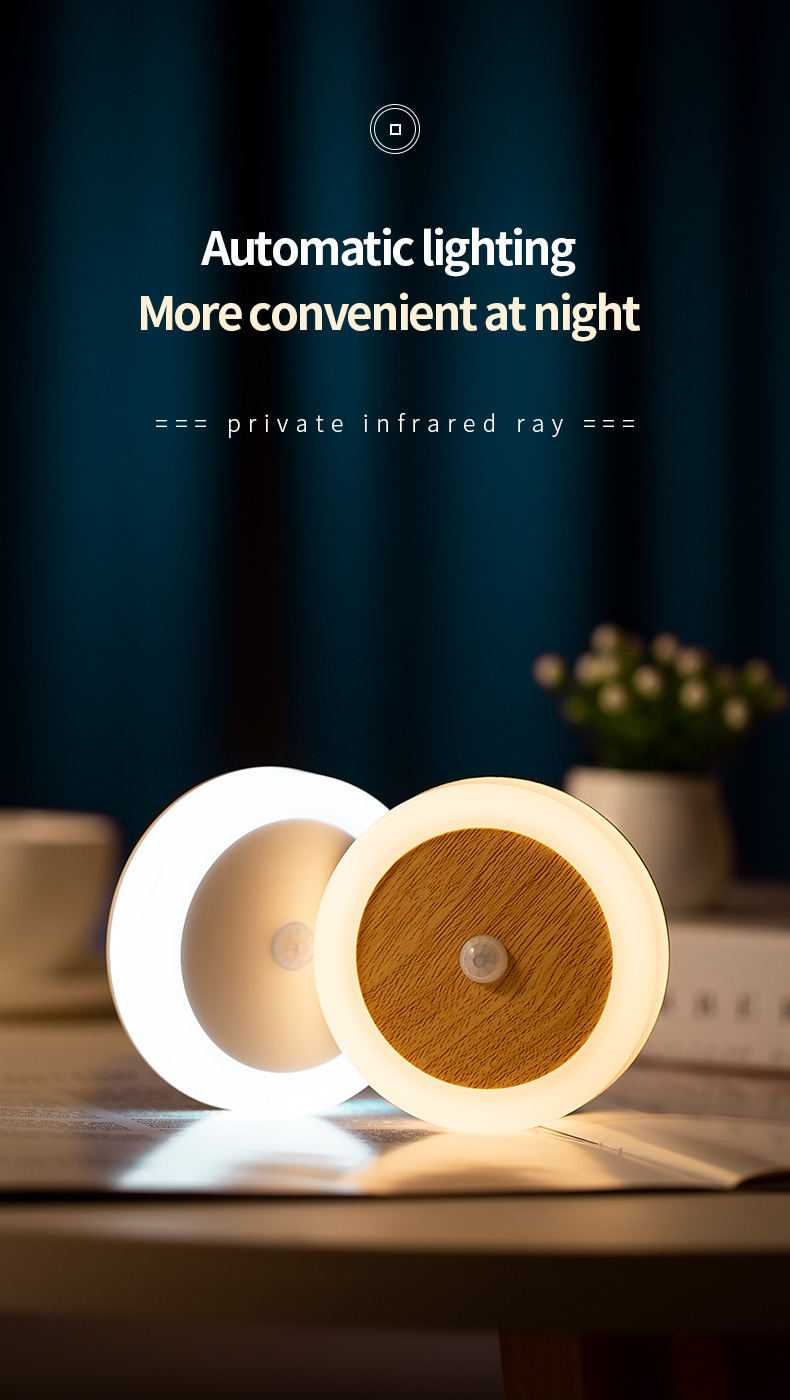 Bedside Motion Sensor LED Light 4100K Usb Charged Night Light