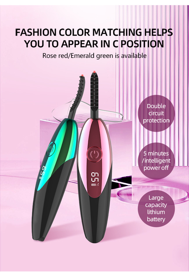 Temperature Display 90 Minutes 450mAh Battery Heated Eyelash Curler