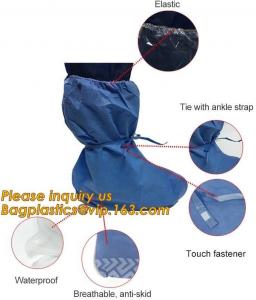 China Waterproof green disposable PE shoe cover plastic overshoes,Hospital Using Disposable PP Non Woven Shoe Cover Medical Sh on sale
