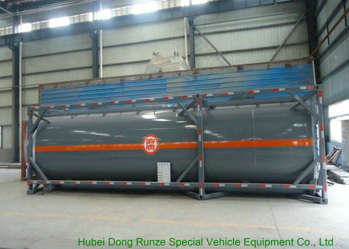 PE Lined Steel ISO Tank Container For Sodium Hypochlorite / Hydrochloric Acid