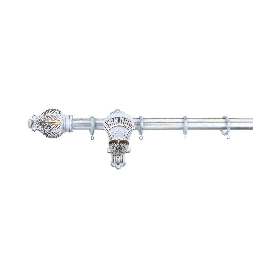 28mm Resin Four Leaves Custom Curtain Rod Finials Retro Style Wall Mounted