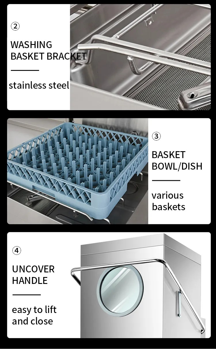 380V Dishwasher Water Pressure Stainless Steel Custom Size Dishwasher OEM