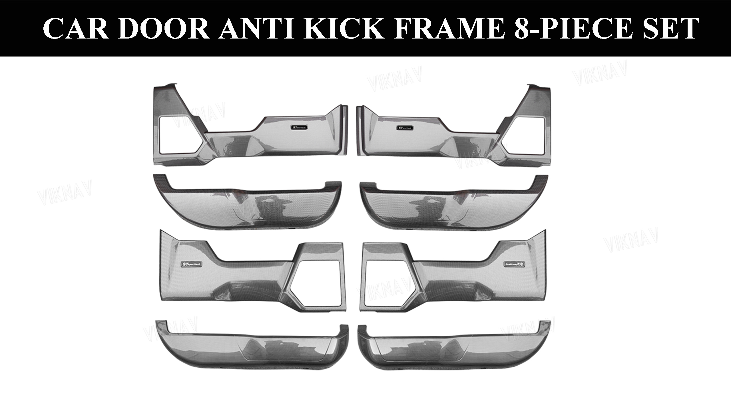 Viknav Car Door Anti Kick Pad for Ford F-150 F150 2015-2020 Accessories Carbon Fiber Style Leather