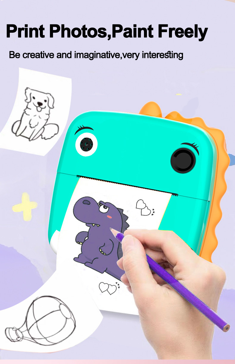 Instant Pocket Mini Inkless Thermal Printer Camera For Kids