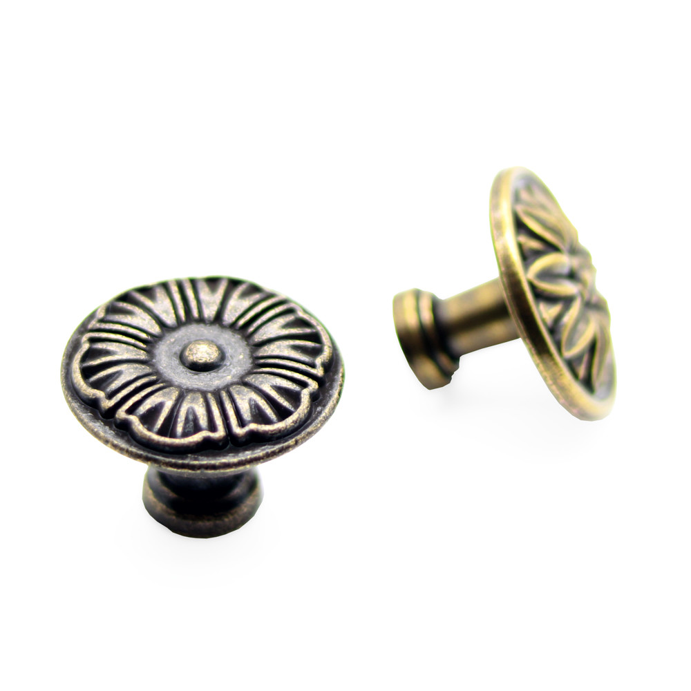 35mm Zinc Copper Knobs Aluminium Furniture Handles Retro Design With Screws