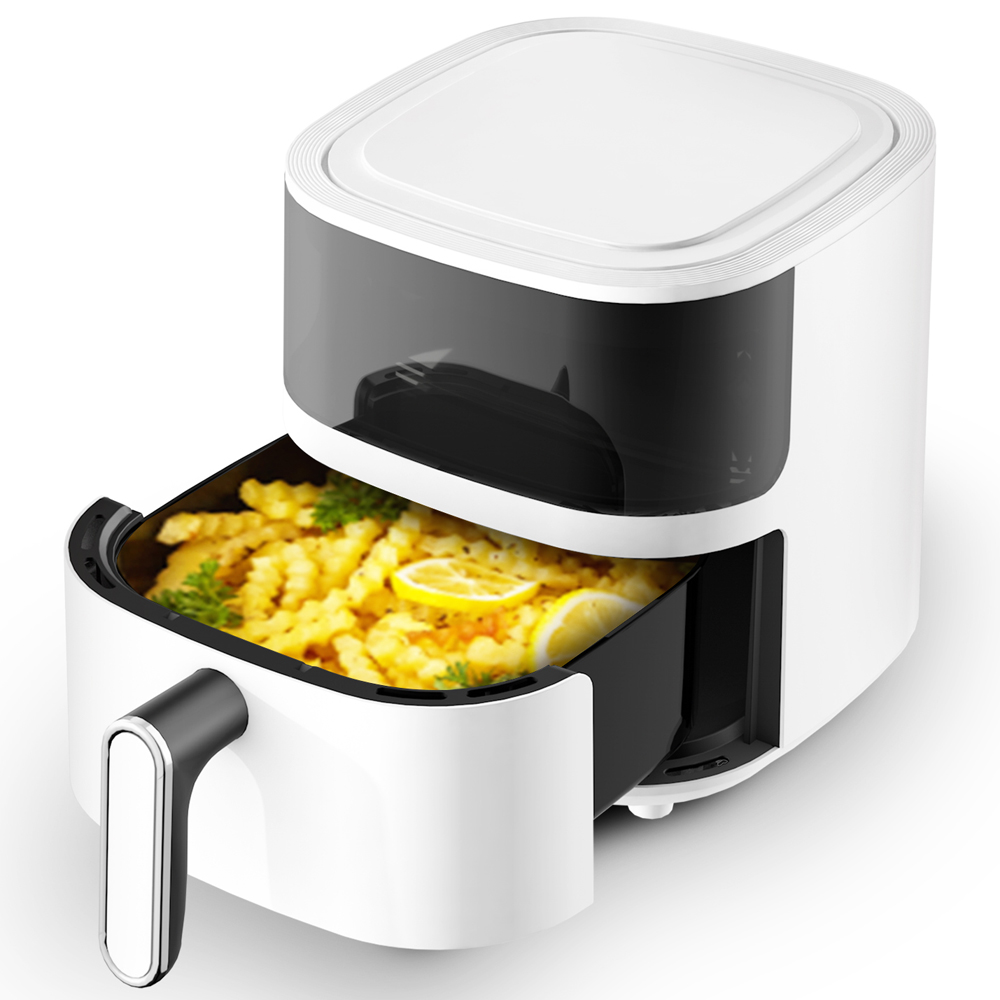 5L Stainless Steel Digital Touch Air Fryer Oven Small Smart Square Healthy Electric Air Fryer For Household