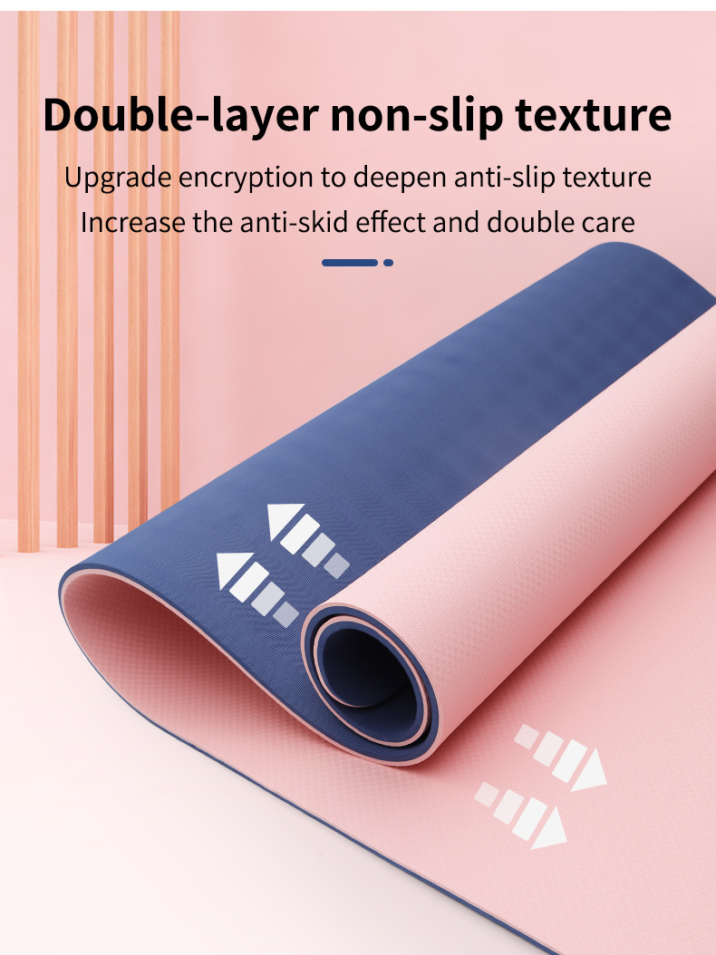 Two Color TPE 0.61m Workout Yoga Mat 2 Inch Thick Rapid Resilience