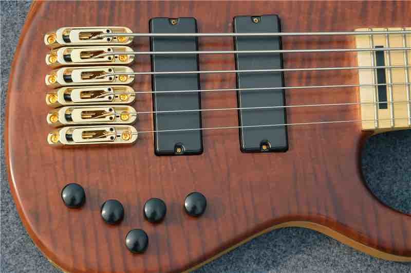 Custom Shop ELM Body Maple Fingerboard Bass Guitar China 6 String Bass Guitar Fingerboard Free shipping