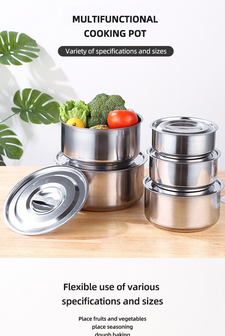 Factory Direct Sale Cookware Sets Silver Pots Stainless Steel Cooking Soup Pot Sets For Kitchen