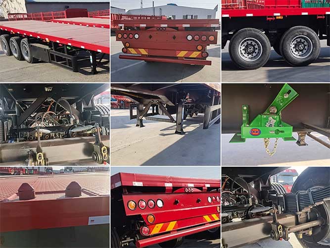 2 / 3 / 4 Axles Flatbed Truck Trailer Container 50 Ton Q345B Manganese Plates