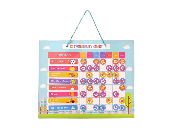 16"x12" Magnetic Whiteboard Chore Reward Chart w/Dry Erase for 3 Kids