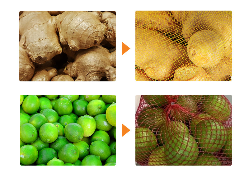 Semi Automatic Net Packaging Machine Green Lemon Fruit Vegetable Mesh Bag Package Equipment