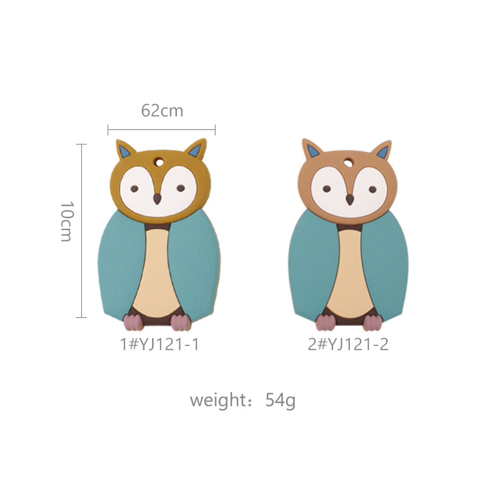 Customized Logo Silicone Baby Teether Chewable With Cow Fox Owl Shape