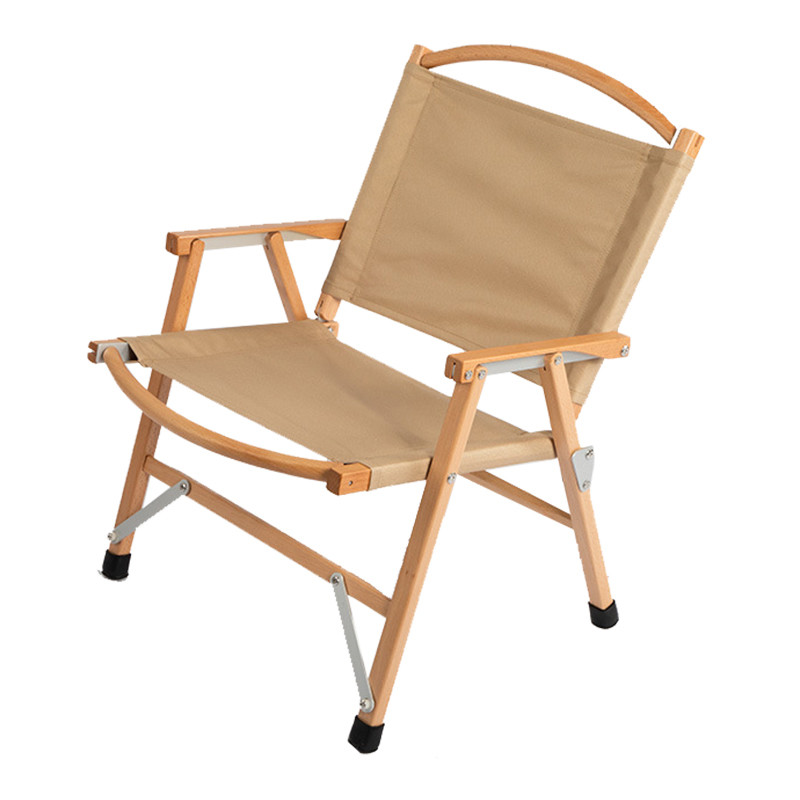 Durable Light Portable Camping Chair Hard Arm Beech Wood Most Comfortable