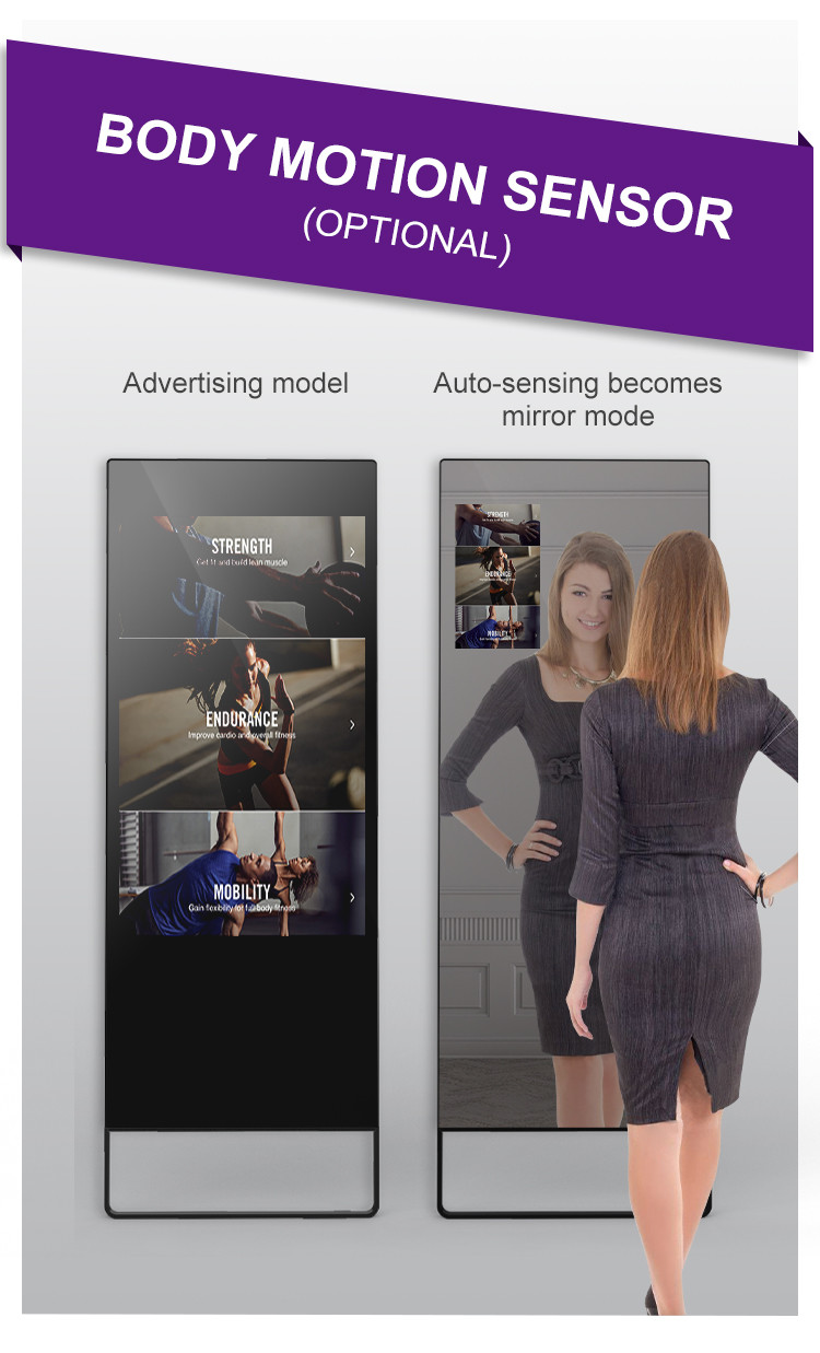 Personalized Virtual Trainer Magic Fitness Mirror 32inch HD LCD Magic Workout Mirror Customized