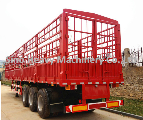 Fence Cargo Semi Trailer Trucks 3 Axle Fuwa Axles 40ft Semi Trailers
