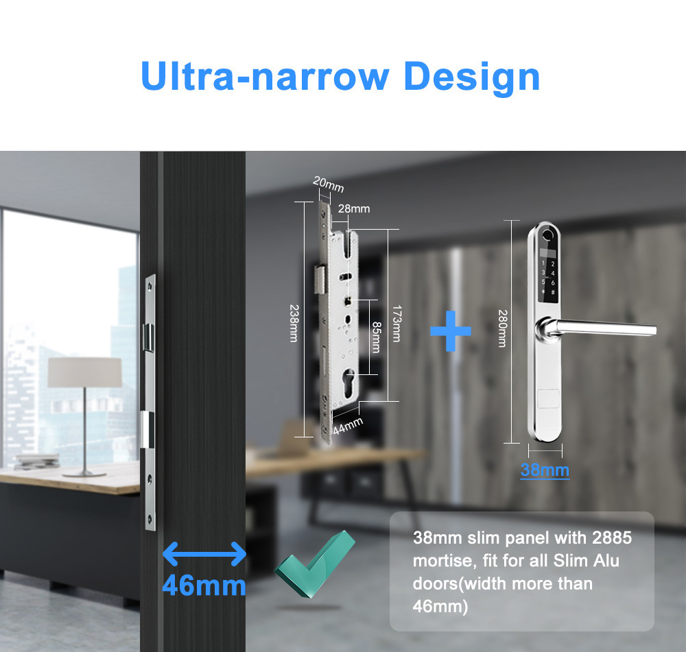 Fingerprint Smart Tuya Door Lock Wireless WIFI APP Remote Control