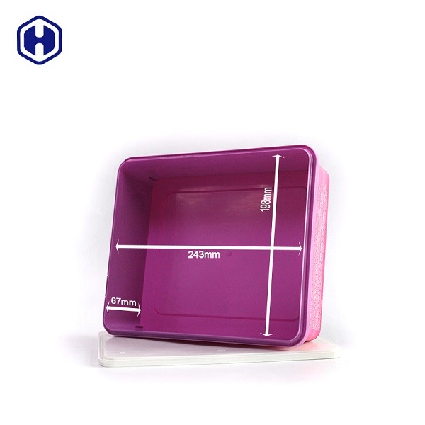 Purple PP Plastic IML Box 450g Moon Cake Packaging Customized Label