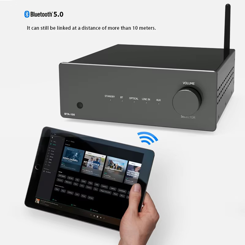 100W RMS HiFi Audio Power Amplifier Class D Audio Amp Desktop Compact 2 Channel Stereo Amplifier
