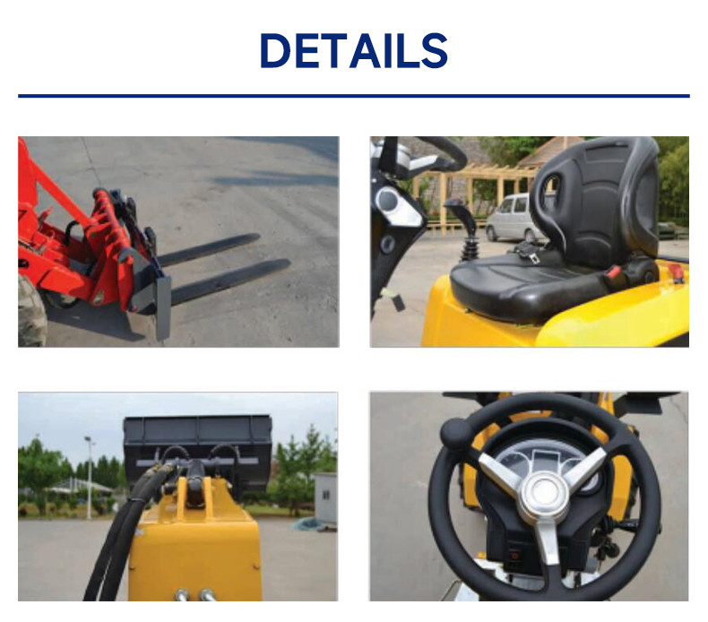 45° Dumping Landscaping Small Wheel Loader With 49° Steering Angle
