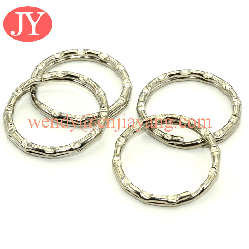jiayang nickle color high quality aperture key ring parts